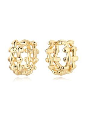 Gold Huggie Hoop Earrings for Women 14K Gold Plated 925 Sterling Silver Post